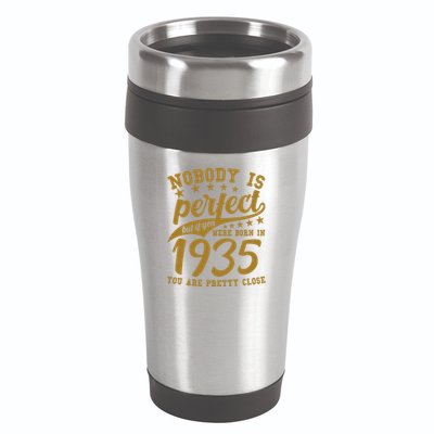 Nobody Is Perfect Born In 1935 90th Birthday 16oz Travel Tumbler