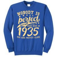 Nobody Is Perfect Born In 1935 90th Birthday Sweatshirt