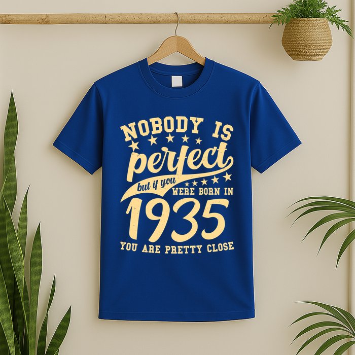 Nobody Is Perfect Born In 1935 90th Birthday T-Shirt