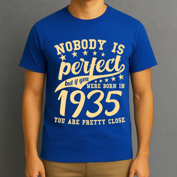 Nobody Is Perfect Born In 1935 90th Birthday T-Shirt