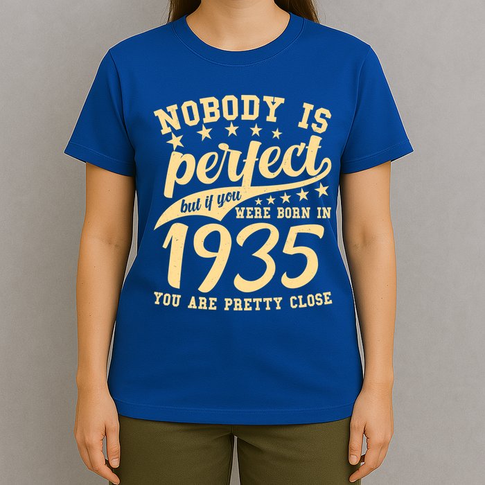 Nobody Is Perfect Born In 1935 90th Birthday T-Shirt