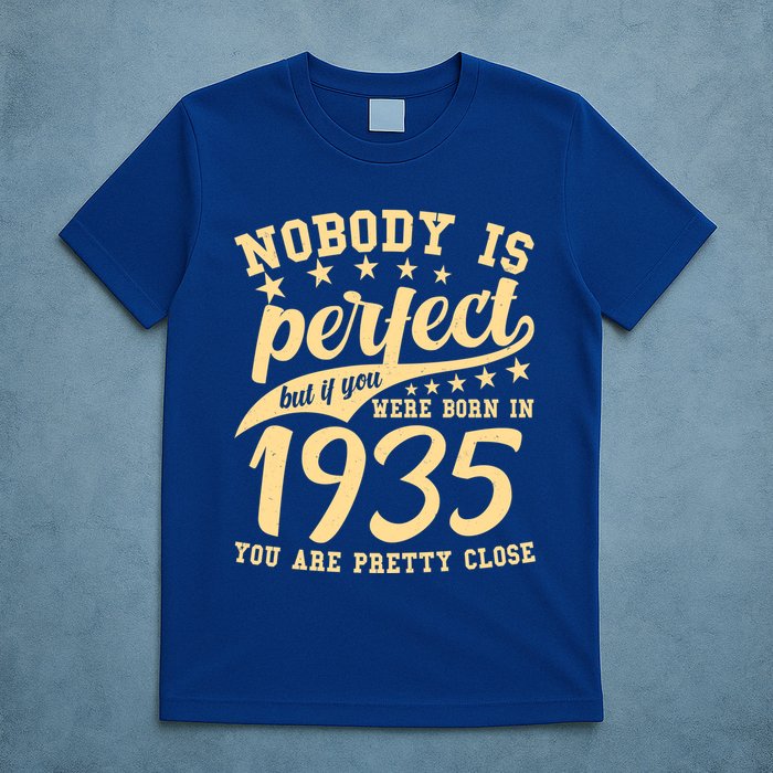 Nobody Is Perfect Born In 1935 90th Birthday T-Shirt