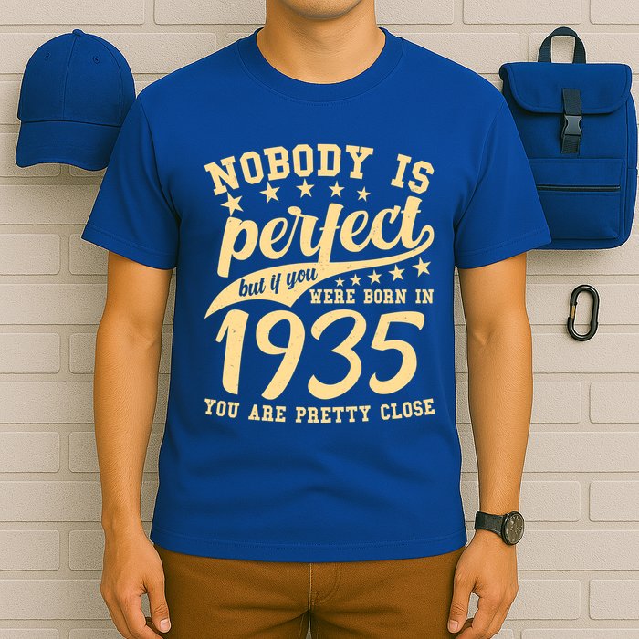 Nobody Is Perfect Born In 1935 90th Birthday T-Shirt
