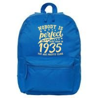 Nobody Is Perfect Born In 1935 90th Birthday 16 in Basic Backpack