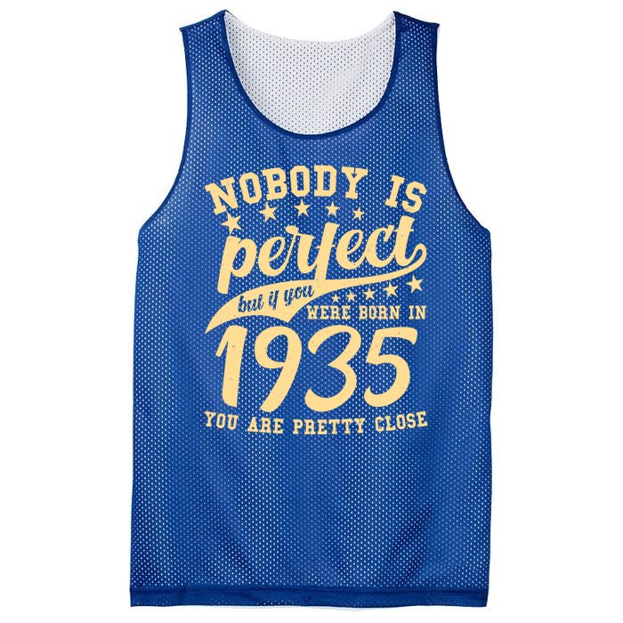 Nobody Is Perfect Born In 1935 90th Birthday Mesh Reversible Basketball Jersey Tank