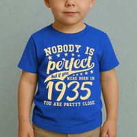 Nobody Is Perfect Born In 1935 90th Birthday Toddler T-Shirt