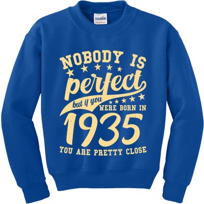 Nobody Is Perfect Born In 1935 90th Birthday Kids Sweatshirt