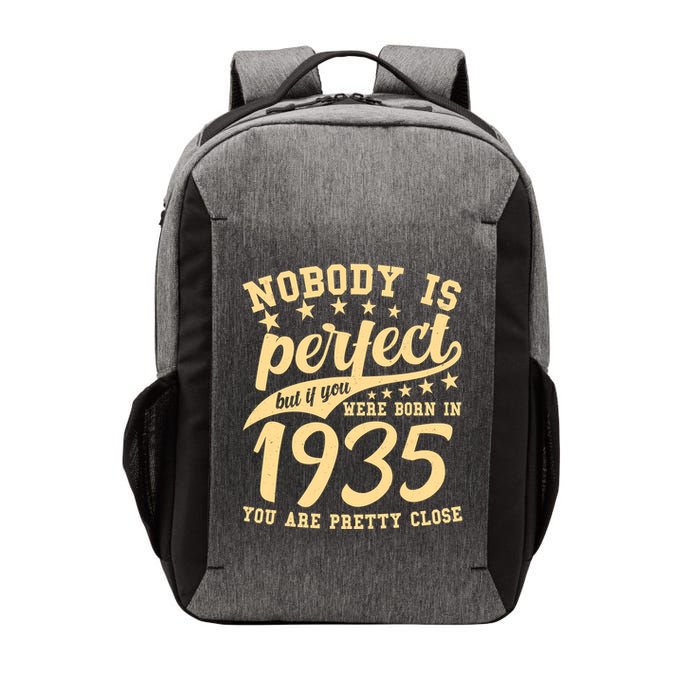 Nobody Is Perfect Born In 1935 90th Birthday Vector Backpack