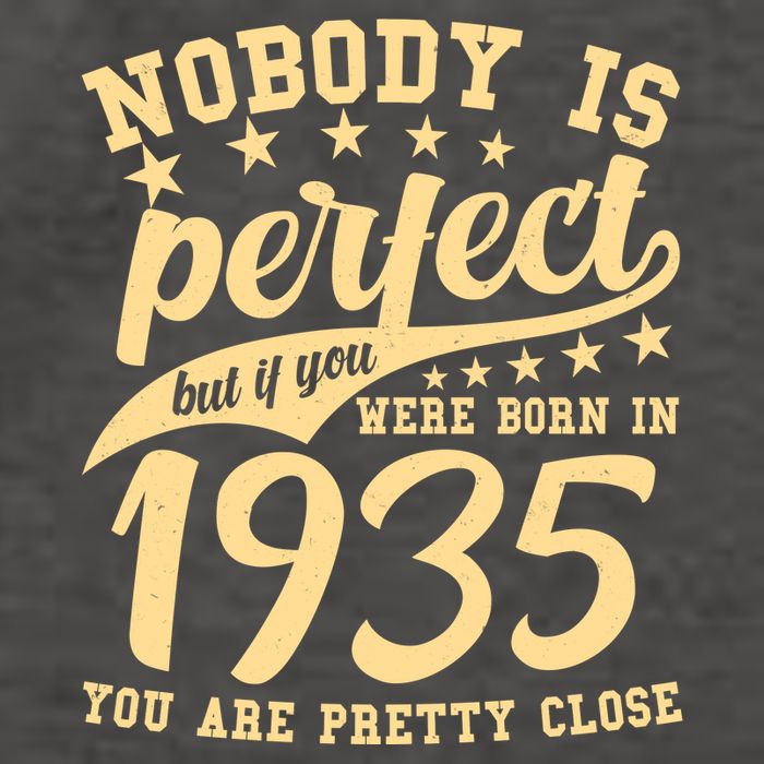 Nobody Is Perfect Born In 1935 90th Birthday Vector Backpack