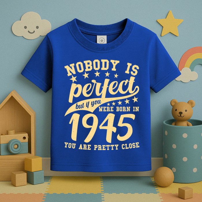 Nobody Is Perfect Born In 1945 80th Birthday Toddler T-Shirt