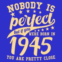 Nobody Is Perfect Born In 1945 80th Birthday Women's V-Neck T-Shirt