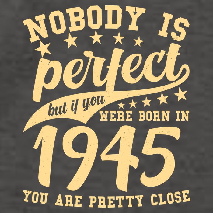 Nobody Is Perfect Born In 1945 80th Birthday Vector Backpack