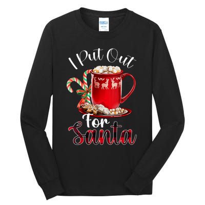 Naughty I Put Out For Santa Christmas Xmas Vneck Tall Long Sleeve T-Shirt