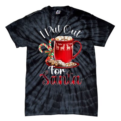 Naughty I Put Out For Santa Christmas Xmas Vneck Tie-Dye T-Shirt