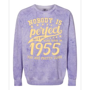 Nobody Is Perfect Born In 1955 70th Birthday Colorblast Crewneck Sweatshirt