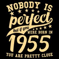 Nobody Is Perfect Born In 1955 70th Birthday Drawstring Bag