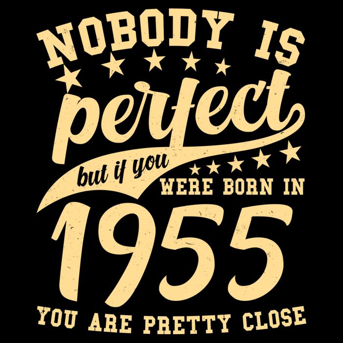 Nobody Is Perfect Born In 1955 70th Birthday Drawstring Bag
