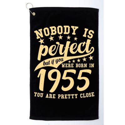 Nobody Is Perfect Born In 1955 70th Birthday Golf Towel