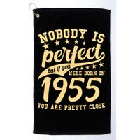 Nobody Is Perfect Born In 1955 70th Birthday Golf Towel