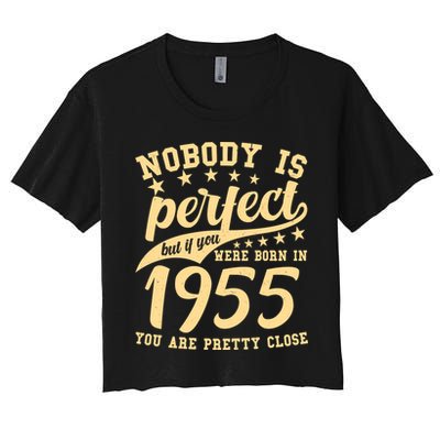 Nobody Is Perfect Born In 1955 70th Birthday Crop Top