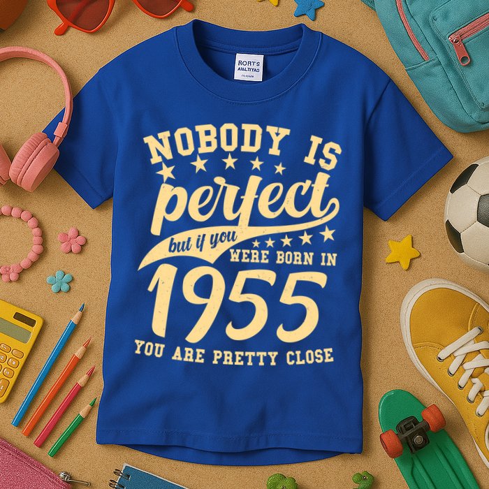 Nobody Is Perfect Born In 1955 70th Birthday Kids T-Shirt