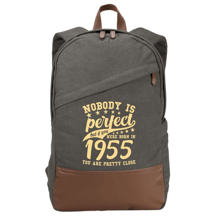 Nobody Is Perfect Born In 1955 70th Birthday Cotton Canvas Backpack