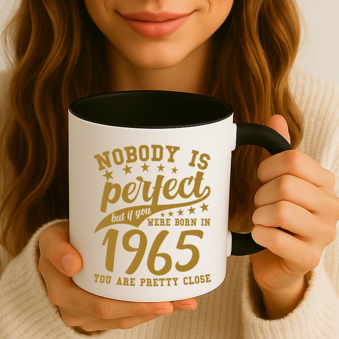 Nobody Is Perfect Born In 1965 60th Birthday Mug