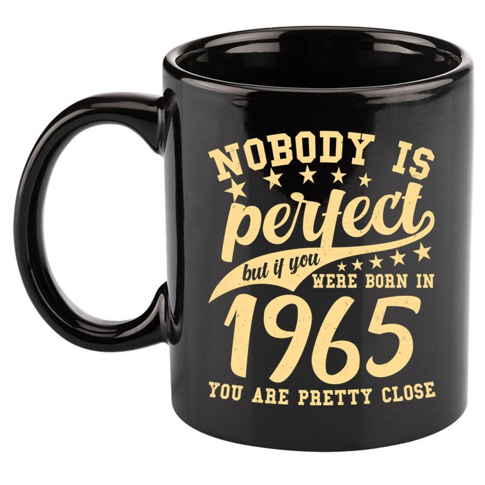 Nobody Is Perfect Born In 1965 60th Birthday 11oz C Handle Ceramic Mug