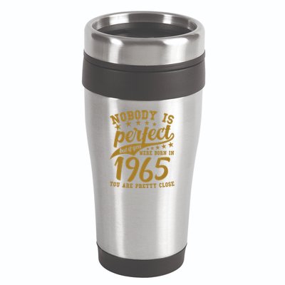 Nobody Is Perfect Born In 1965 60th Birthday 16oz Travel Tumbler