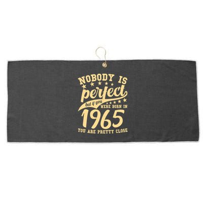 Nobody Is Perfect Born In 1965 60th Birthday Large Microfiber Waffle Golf Towel
