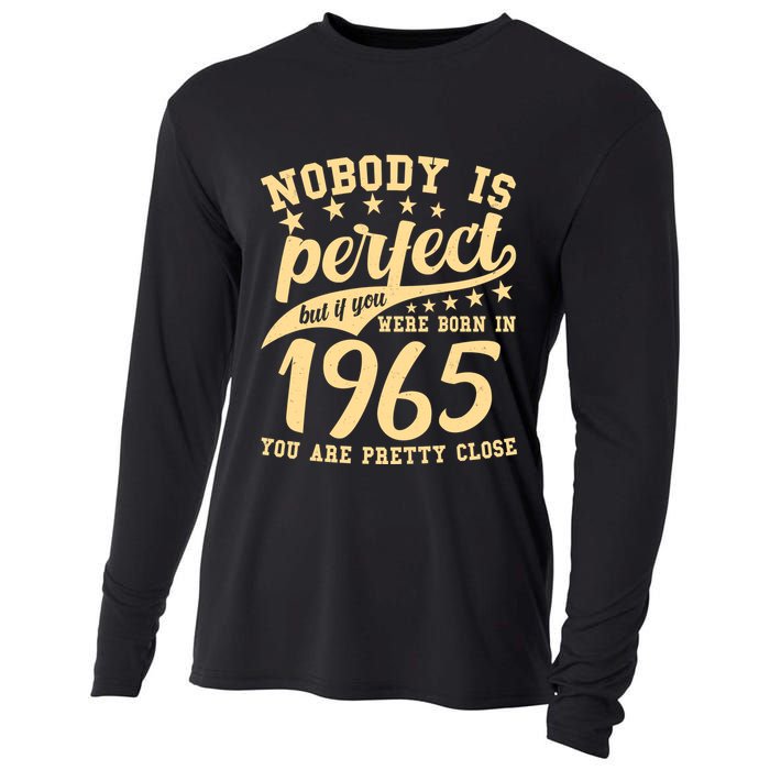 Nobody Is Perfect Born In 1965 60th Birthday Cooling Performance Long Sleeve Crew
