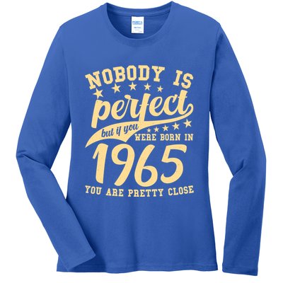Nobody Is Perfect Born In 1965 60th Birthday Ladies Long Sleeve Shirt