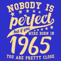 Nobody Is Perfect Born In 1965 60th Birthday Womens T-Shirt