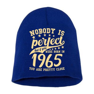 Nobody Is Perfect Born In 1965 60th Birthday Short Acrylic Beanie