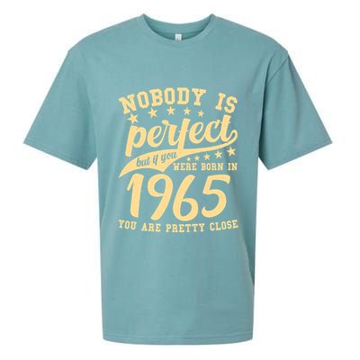 Nobody Is Perfect Born In 1965 60th Birthday Sueded Cloud Jersey T-Shirt