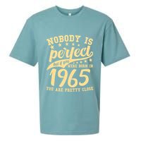 Nobody Is Perfect Born In 1965 60th Birthday Sueded Cloud Jersey T-Shirt