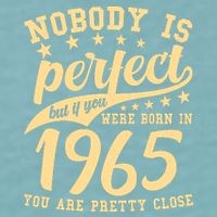 Nobody Is Perfect Born In 1965 60th Birthday Sueded Cloud Jersey T-Shirt