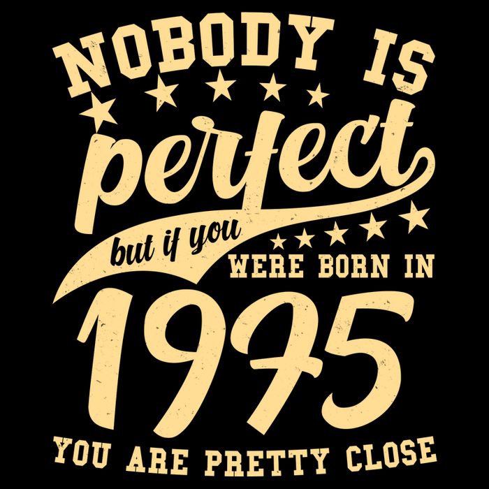 Nobody Is Perfect Born In 1975 50th Birthday Cropped Pullover Crew