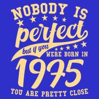 Nobody Is Perfect Born In 1975 50th Birthday Baby Bodysuit