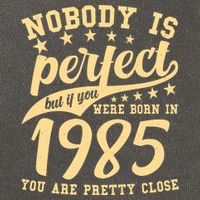 Nobody Is Perfect Born In 1985 40th Birthday Cotton Canvas Backpack