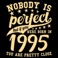 Nobody Is Perfect Born In 1995 30th Birthday USA-Made Doggie Bandana