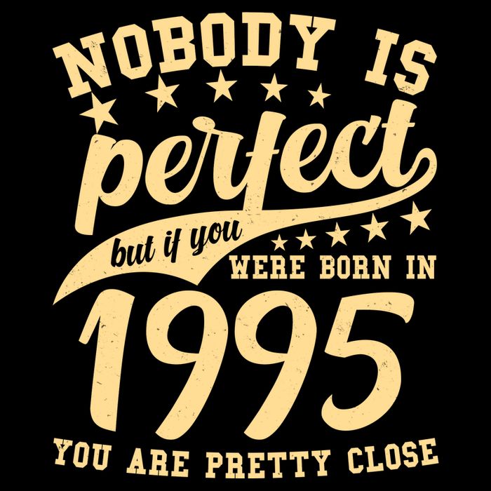 Nobody Is Perfect Born In 1995 30th Birthday USA-Made Doggie Bandana