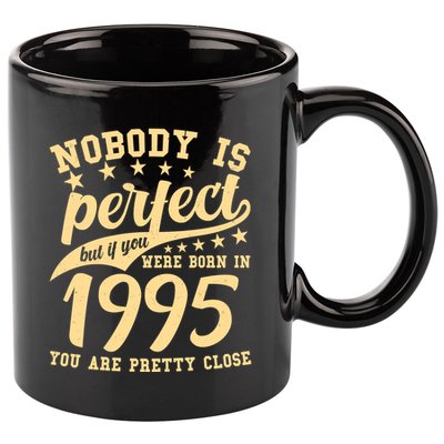 Nobody Is Perfect Born In 1995 30th Birthday 11oz C Handle Ceramic Mug
