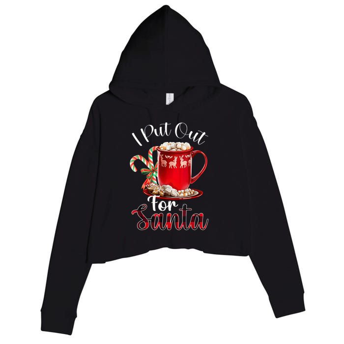 Naughty I Put Out For Santa Christmas Xmas Crop Fleece Hoodie