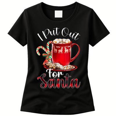 Naughty I Put Out For Santa Christmas Xmas Womens T-Shirt