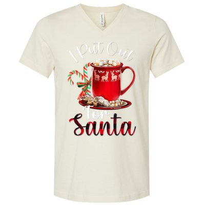 Naughty I Put Out For Santa Christmas Xmas V-Neck T-Shirt