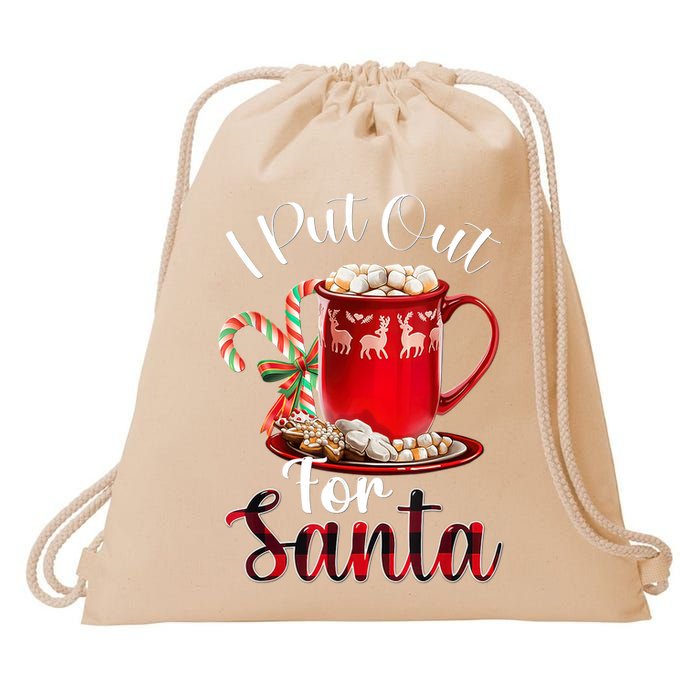 Naughty I Put Out For Santa Christmas Xmas Drawstring Bag