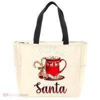Naughty I Put Out For Santa Christmas Xmas Zip Tote Bag