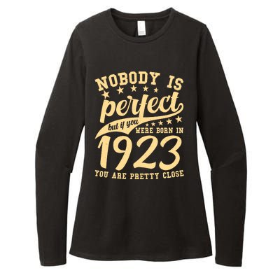 Nobody Is Perfect Born In 1923 100th Birthday Womens CVC Long Sleeve Shirt