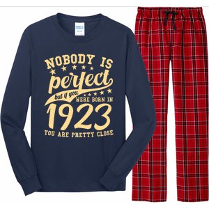 Nobody Is Perfect Born In 1923 100th Birthday Long Sleeve Pajama Set